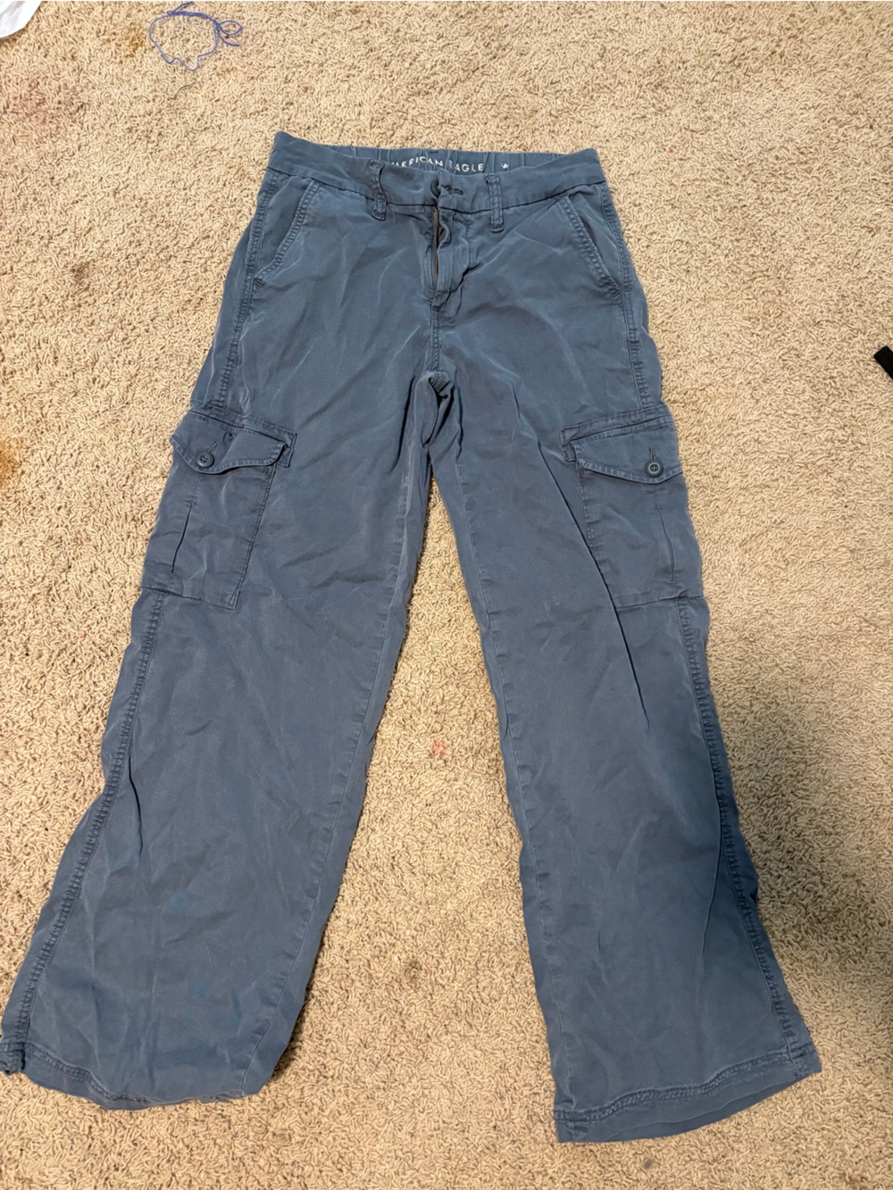 American Eagle Outfitters Slate Blue Cargo Pants - Button Flap Pockets